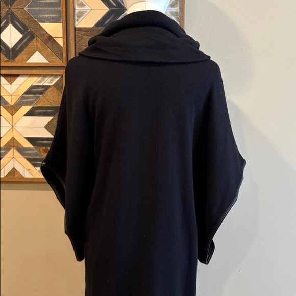 Vintage Ralph Lauren Black Cape Sleeve Cowl Neck Slouchy Sweater Dress sz Small - Picture 7 of 10